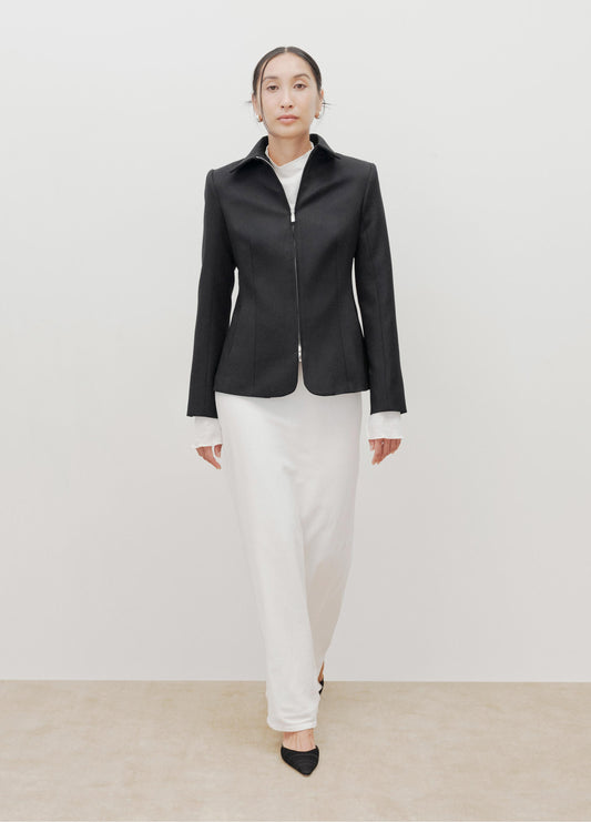 The Zip Up Blazer in Black