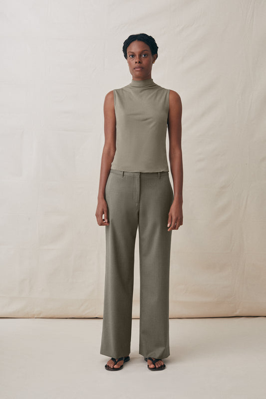 Sleeveless Sometimes Sheer Top in Moss