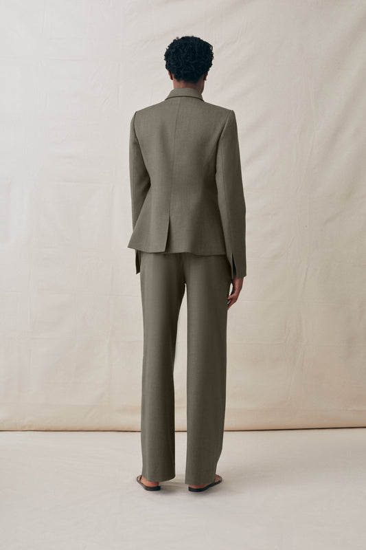 The Zip Up Blazer in Olive