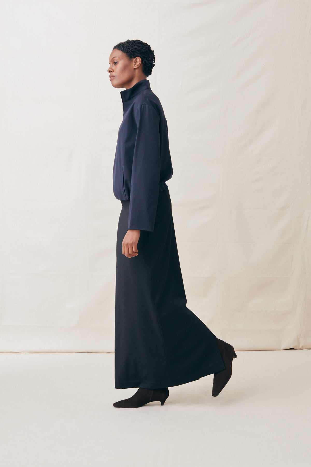 Wool Quarter Zip Charcoal