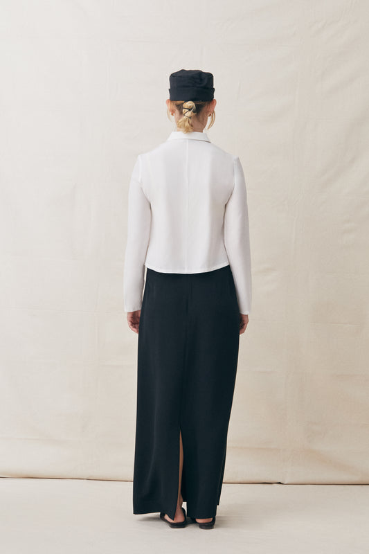 Silk Maxi Column Skirt (Specialty Fabric)