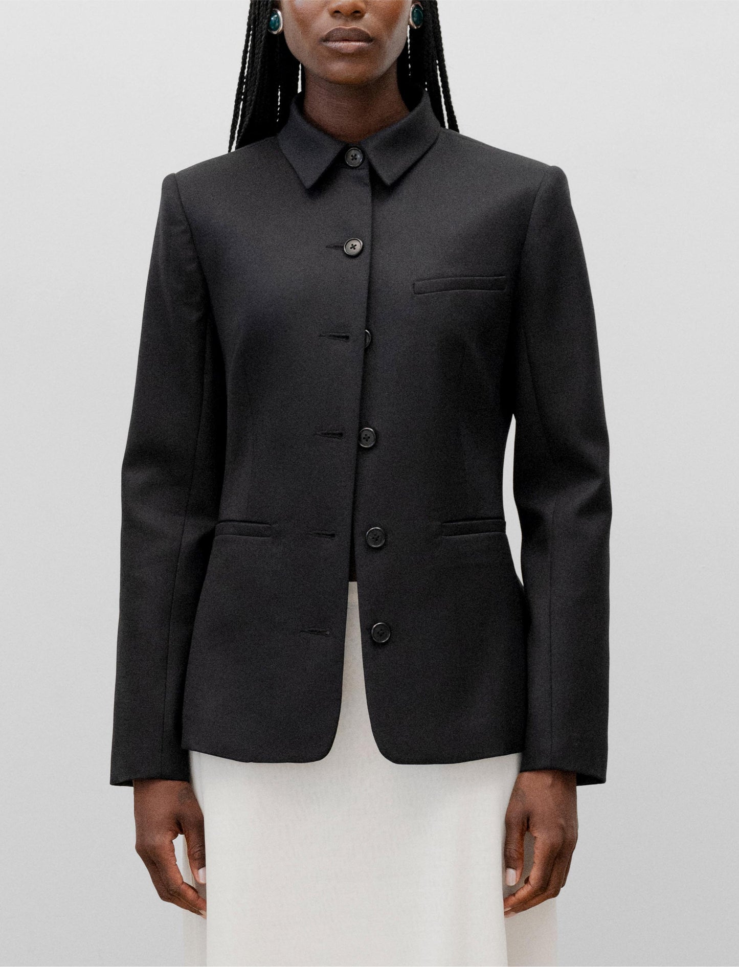 The Button Up Blazer in Fig