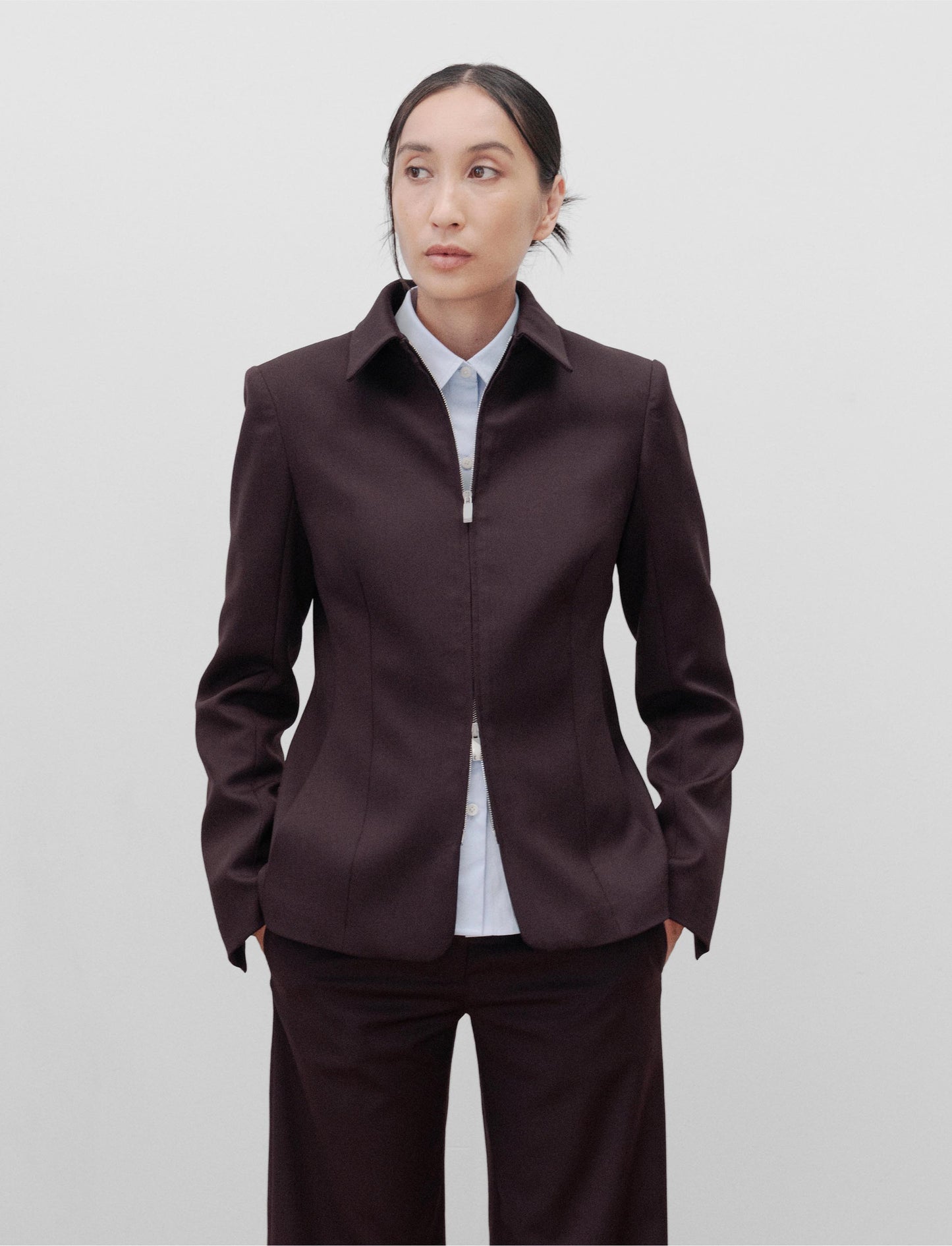 The Zip Up Blazer in Black