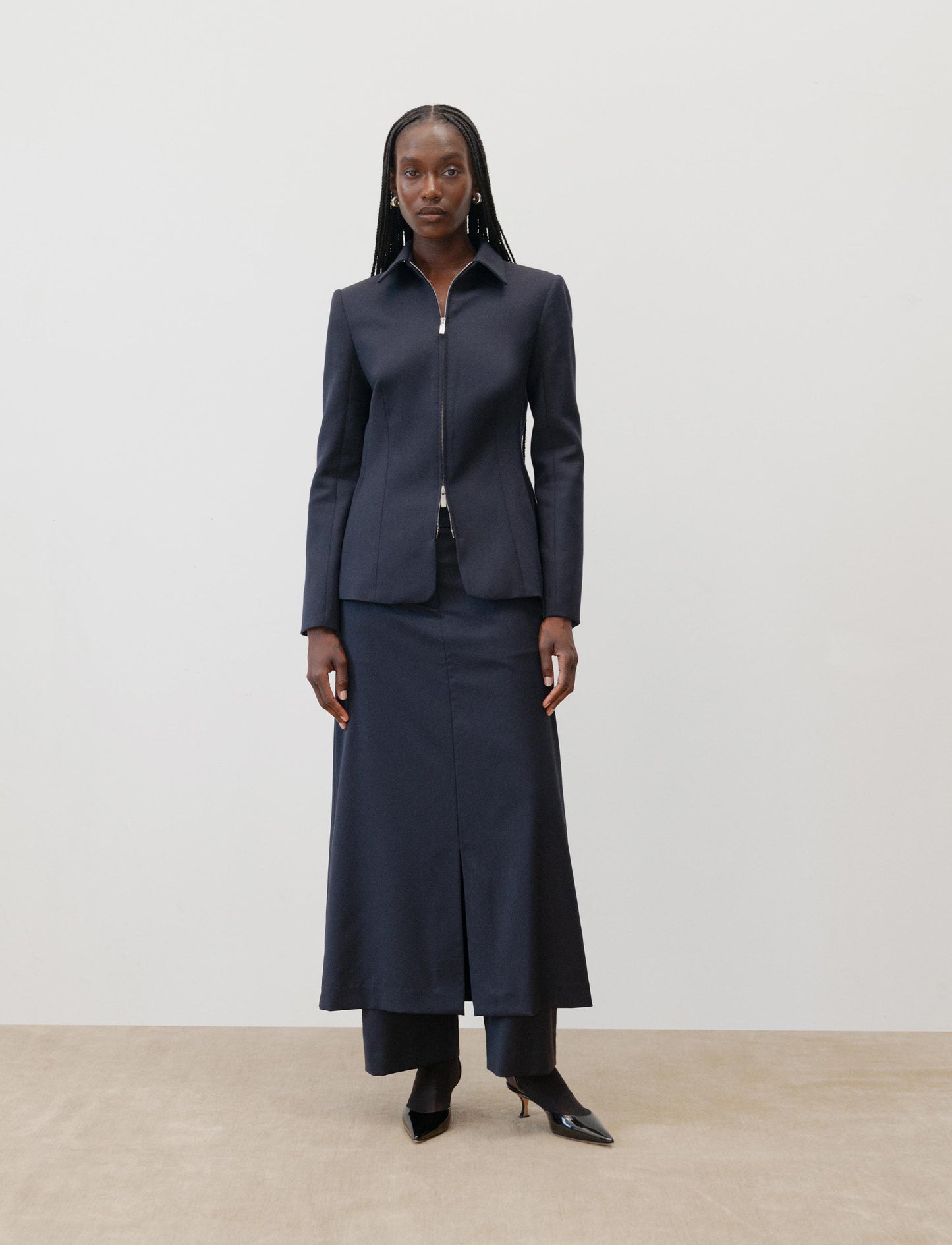 The Zip Up Blazer in Black