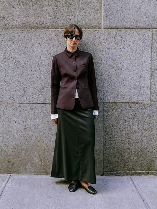 The Button Up Blazer in Fig